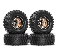 PLOQAZEH Rc Pneumatici Set per Traxxas per TRX4 D90 per Axial per SCX10 II III per MST 1/10 4 Pezzi Cerchi in Metallo da 95 Mm Cerchi da 1,9" con Beadlock Set di Pneumatici per Auto RC Crawler(C)