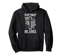 Plot Twist He Lives Funny Easter Jesus Meme Gift Felpa con Cappuccio
