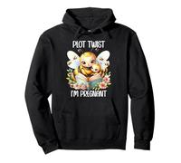 Plot Twist I'm Pregnant Mom to Be Bee Pregnancy Announcement Felpa con Cappuccio