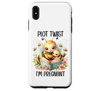 Plot Twist I'm Pregnant Mom to Be Pregnancy Announcement Bee Custodia per iPhone XS Max
