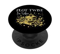Plot Twist I'm Sober Recovery Sobriety Coffee Books Lovers PopSockets PopGrip Adesivo