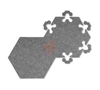plotony Hexagon, 6 pannelli acustici con chiodi, a incastro, espandibili, isolamento acustico, per ufficio, casa, ufficio, riunioni, isolamento acustico, 44 x 50,5 x 1,7 cm