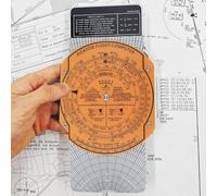 Plotter aeronautico ABS trasparente con rotazione a 360 gradi e regola scorrevole calibrata per la misurazione precisa della distanza e la navigazione di volo (A)