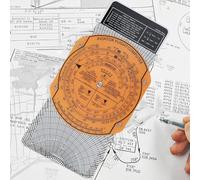 Plotter aeronautico ABS trasparente con rotazione a 360 gradi e regola scorrevole calibrata per la misurazione precisa della distanza e la navigazione in volo (B)