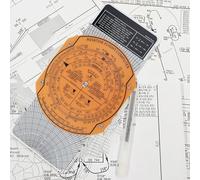 Plotter aeronautico con rotazione a 360 gradi con struttura in ABS trasparente e regola scorrevole integrata per una navigazione precisa degli aerei e tracciamento del percorso (B)
