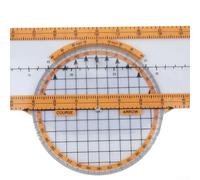 Plotter aeronautico rotante con meccanismo a 360 gradi, corpo in ABS trasparente e regola scorrevole integrata per pianificazione accurata del volo e attività di navigazione (B)