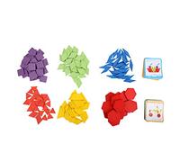 plplaaoo 155 pezzi geometria in legno forma tangram bambini blocchi di costruzione puzzle gioco educativo giocattolo sviluppa il riconoscimento della forma abilità pratiche per i più