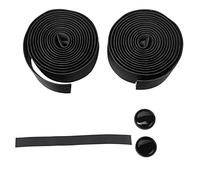 plplaaoo 2 pezzi antiscivolo PU nastri manubrio bici da strada morbidi e traspiranti manubrio bicicletta da montagna avvolgere rosso nero per accessori per biciclette triathlon pieghevoli (Nera)