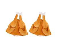 plplaaoo 2 pezzi roasted Turkey Hat Thanksgiving Plush Turkey Hat Exquisite Halloween Costume Dress Up Party Accessories for Kids Adults Holiday Festive Poliestere Material