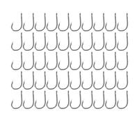 plplaaoo 50 pezzi ami da pesca in acciaio ad alto tenore di carbonio con ardiglione, attrezzatura forte e durevole, a punta affilata, per carpa, carpa argentata, pesci grossi, attività (7#)