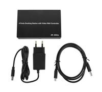 plplaaoo Adattatore di interfaccia multimediale USB 3.0 a Quad HD 4K30Hz X 2 1080P 60Hz X 2 Docking station a 4 porte per workstation multitasking in lega di alluminio