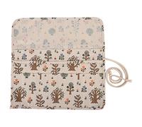 plplaaoo Astuccio arrotolabile in tela con stampa floreale Astuccio di grande capacità per studenti d'arte Astuccio per penne fatto a mano Modello albero giallo 15,1 x 14,6 pollici