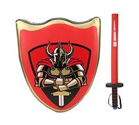 plplaaoo Bambini Taekwondo Boxe Allenamento Cavaliere Scudo Spada Fare Sembra Giocare Accessori Costume Materiale PU Leggero senza Pericoli per Bambini Gioco Di Ruolo Festa (Combinazione Rosso)