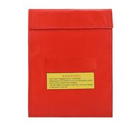 plplaaoo Borsa ignifuga Custodia di sicurezza per batteria Lipo Sacca di ricarica portatile Materiale ignifugo per lo stoccaggio di batterie al litio Rosso Argento Nero Piccola misura (53 mm)