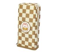 plplaaoo Borsa per penna a capacità di grande capacità a matita verticale orizzontale per gli studenti Organizzatore della scuola di cartoleria materiale in tela design a scacchiera