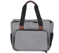 plplaaoo Borsa portaoggetti per maglieria Borsa multifunzionale durevole e spaziosa per gli appassionati di maglieria all'uncinetto Artigiani viaggiatori in tessuto Oxford 600D grigio 832 g