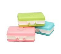 plplaaoo Box di medicinali portatili 3pcs 6 compartimenti organizzatore di plasticità per campeggio da viaggio casa durevole compatta leggera 10.5x7x4cm