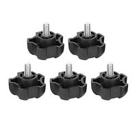 plplaaoo Bullone con manopola regolabile in plastica con testa a cinque stelle, vite di bloccaggio attorcigliata a mano, maniglia M6 10 mm, 5 pezzi, fissaggio ergonomico per mobili,