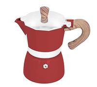 plplaaoo , caffettiera ottagonale, 150 ml, pratica macchina per caffè espresso, piano cottura in alluminio, per casa, ufficio, viaggi, leggera e durevole, senza BPA (Modello Seiko rosso)