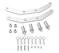 plplaaoo Colonna anteriore in metallo con guscio posteriore, lega di alluminio, staffa regolabile in altezza, set di pilastri per Slash 4x4 1/10 RC, parti di aggiornamento per auto, (Argento)