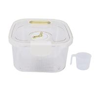 plplaaoo Contenitore ermetico per riso, contenitore per alimenti trasparente impilabile, con misurino, per dispensa da, materiale PET, confezione da 1 (S 5 kg/11,0 libbre Bianco)