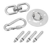 plplaaoo Kit per Appendere Altalena in Acciaio Inox Set di Accessori per Montaggio a soffitto Resistente per amache Altalene Yoga Sedie sospese Sacchi da Boxe Include Piastra di Montaggio