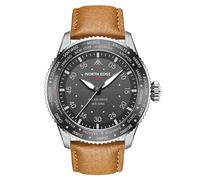 plplaaoo North Edge Mach Pilot Orologio a energia solare per uomini 50m Waterproof Chronograph Night Vision che dura fino a 180 giorni Custodia in acciaio inossidabile in lega TPR cinghia (Argento)