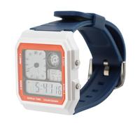 plplaaoo Orologio sportivo a LED Orologio elettronico resistente all'acqua digitale con funzione timer da datte per uomini e donne unisex Fashion Blue Strap White Case 30m impermeabile