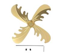 plplaaoo Pala del ventilatore per camino 4 pale Pala del ventilatore per stufa a legna in lega di alluminio ad alta efficienza per riscaldamento domestico Diametro 180 mm Stile cervo di (Oro)