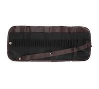 plplaaoo Portapenne organizer pieghevole arrotolabile, portapenne per scuola, ufficio, studenti d'arte, tela nera, pelle artificiale, 36 48 72 slot (36 buchi neri)