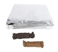 plplaaoo PVC Tarp Tarpauulin Impermeabile Trasparente 3x5m Coperchio in plastica Trasparente per Il Parabrezza per la Protezione dell'impianto a Pioggia Esterno Giardino