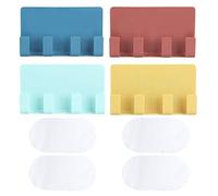 plplaaoo Rack di Ricarica a Parete 4 Pezzi Elegante Supporto per Cellulare con 4 Ganci Staffa per Appendiabiti da Parete per Bagno Camera da Letto Verde Blu Scuro Giallo Rosso Violaceo