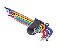 plplaaoo Set di chiavi a bussola esagonali, 9 pezzi, super lunghe, multicolore, con stella esagonale, in acciaio 45, per riparazione di biciclette, fai da te, manutenzione, T10, T15, T20,