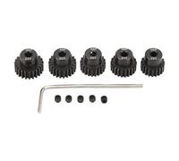 plplaaoo Set di Ingranaggi Motore per Auto RC, pignone in Acciaio Legato al Cromo molibdeno 19T 20T 21T 22T 23T per Auto telecomandata 1/10 RC, Albero Nero da 3,175 mm, Passo 48DP,