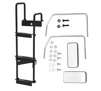 plplaaoo Set specchietto retrovisore e scala per auto RC, accessori leggeri e durevoli in lega di alluminio di alta qualità per trattore e autocarro con cassone ribaltabile 1/14 RC, nero