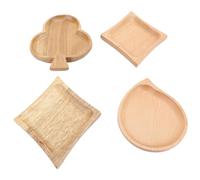 plplaaoo Set vassoio per porte in legno di 4 piatti di antipasto in legno massiccio artigianato in stile giapponese in stile decorativo da banco per cucine per dessert snack da frutti