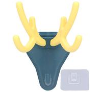 plplaaoo Simpatico gancio per corna di cervo multifunzione con corna di cervo, ganci da parete per casa, ufficio, bagno, cucina, camera da letto, dietro la porta, materiale PS di piccole (Blu Giallo)