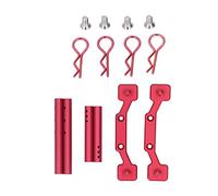 plplaaoo Staffa per colonna con guscio per auto RC Set di montaggio per corpo in alluminio metallico ad alta resistenza Prestazioni stabili per 1/10 RC Veicolo Granito 2 staffe 4 pilastri (Rossa)