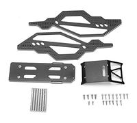 plplaaoo Telaio per auto RC in lega di alluminio Kit di conversione di aggiornamento ad alte prestazioni per Axial SCX24 90081 1/24 Auto telecomandata Piastra corpo anodizzata nera leggera