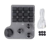 plplaaoo USB Mini macro meccanico gioco Meccanico Tastiera programmabile USB C Bluetooth 2.4G Wireless 3 Modies 12 tasti 4 manopole Blue Switch LED RGB per applicazioni di gioco e