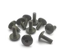 PLQAWRBT 10 pezzi grandi bulloni esagonali interni a testa tonda piatta M6 lunghezza 12-25mm per copertura in plastica di moto scooter Atv ciclomotore adattamento universale(Black)