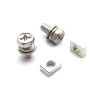 PLQAWRBT Set di 10 viti e dadi universali per terminali batteria di moto, scooter, ATV e moto da cross, misure M5x10mm e M6x12mm, per batterie da 4-7 Ah. Compatibilità universale.(Brass,M5)