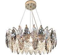 PLSDH Lampadario di Cristallo di Lusso per Interni scandinavi, Base portalampada E14 * 6, Lampada a Sospensione a Risparmio energetico, Lampada a Sospensione in Ferro per Camera da Letto, Soggiorno