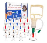 PlsMupn Coppette Massaggio 24 Pezzi, Coppettazione Massaggio con Pompa a Vuoto, Cupping Therapy Kit di Su Tutto il Corpo, Coppette per Coppettazione per Rilasci Tensione e Rilassare i Muscoli