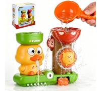 PlsMupn Giocattoli da Bagno per Bambini, Giochi Bagnetto Neonato, Giocattolo Rotante con Ventosa Solido, Simpatici Animali con Cucchiaio, Giocattolo da Bagno per Vasca da Bagno