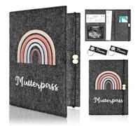 PlsMupn Gravidanza Portadocumenti, Feltro 4 Tasche, Cartellina Gravidanza, 2 Portachiavi, Cartella Gravidanza Portadocumenti, Porta Passaporto per Tessera Sanitaria, Regalo per Mamme in Gravidanza