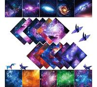 Plstod 150 fogli di carta origami 15 x 15 cm, kit origami per bambini, origami double face in 36 cieli stellati, carta colorata per fai da te e progetti artigianali per bambini e adulti