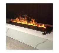 PLSZLL Camino a Vapore acqueo 3D con Colori della Fiamma e Livelli di luminosità Regolabili, Touch e Telecomando, Acciaio Inossidabile Spazzolato, 70 cm