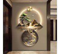 PLSZLL Decorazione murale a LED, sculture da Parete, Quadri Decorativi a LED con Rilievo 3D, paesaggi montani e Acquatici, per Ingresso e corridoio di casa, 006, 80 120 cm