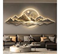 PLSZLL Decorazioni murali 3D, sculture paesaggistiche Creative con luci LED per Soggiorno, corridoio e Camera da Letto - Quadri Cinesi da Appendere al Muro